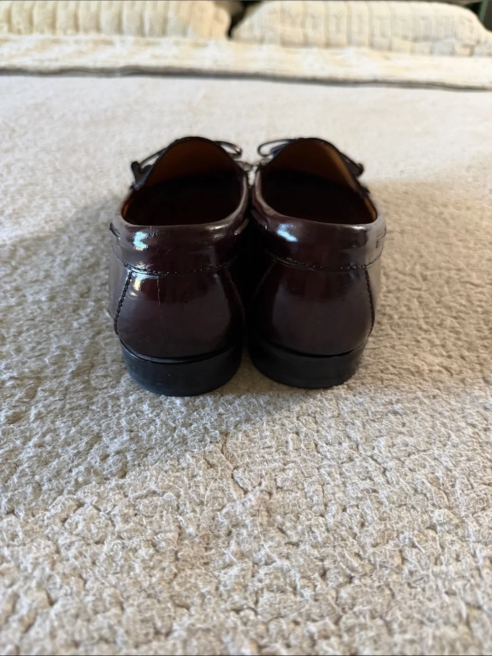 Cole Haan Mens Sizzle 9.5D Burgundy Leather Kiltie Tassel Loafers C02692 Slip On